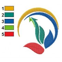 Leaf Logo Embroidery Design 03
